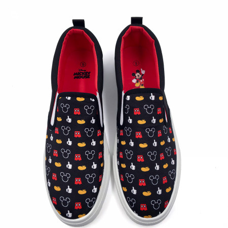 Mickey Mouse Thumbs Up Print Slip-On Shoes